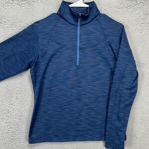 ARIATTEK Women Cold Series Pullover Shirt Medium Blue Quarter Zip Fleece Stretch